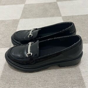 Rachel Zoe Youth Girl’s Black Patent Loafer Boots size 5